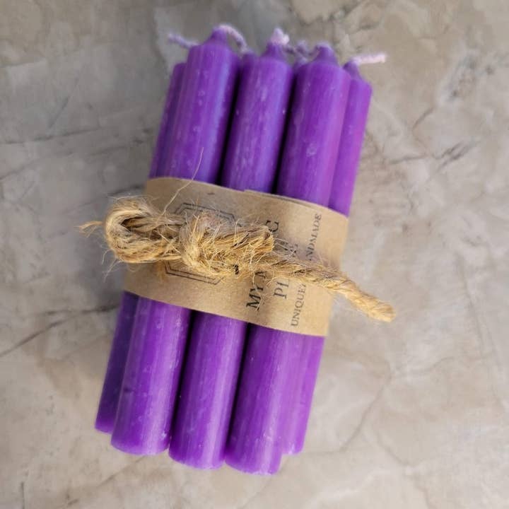 My Magic Place Shop - Wholesale Tapered Candle/Candlestick - Set of 10 mini Candles 4" chime unscented Home Decor10