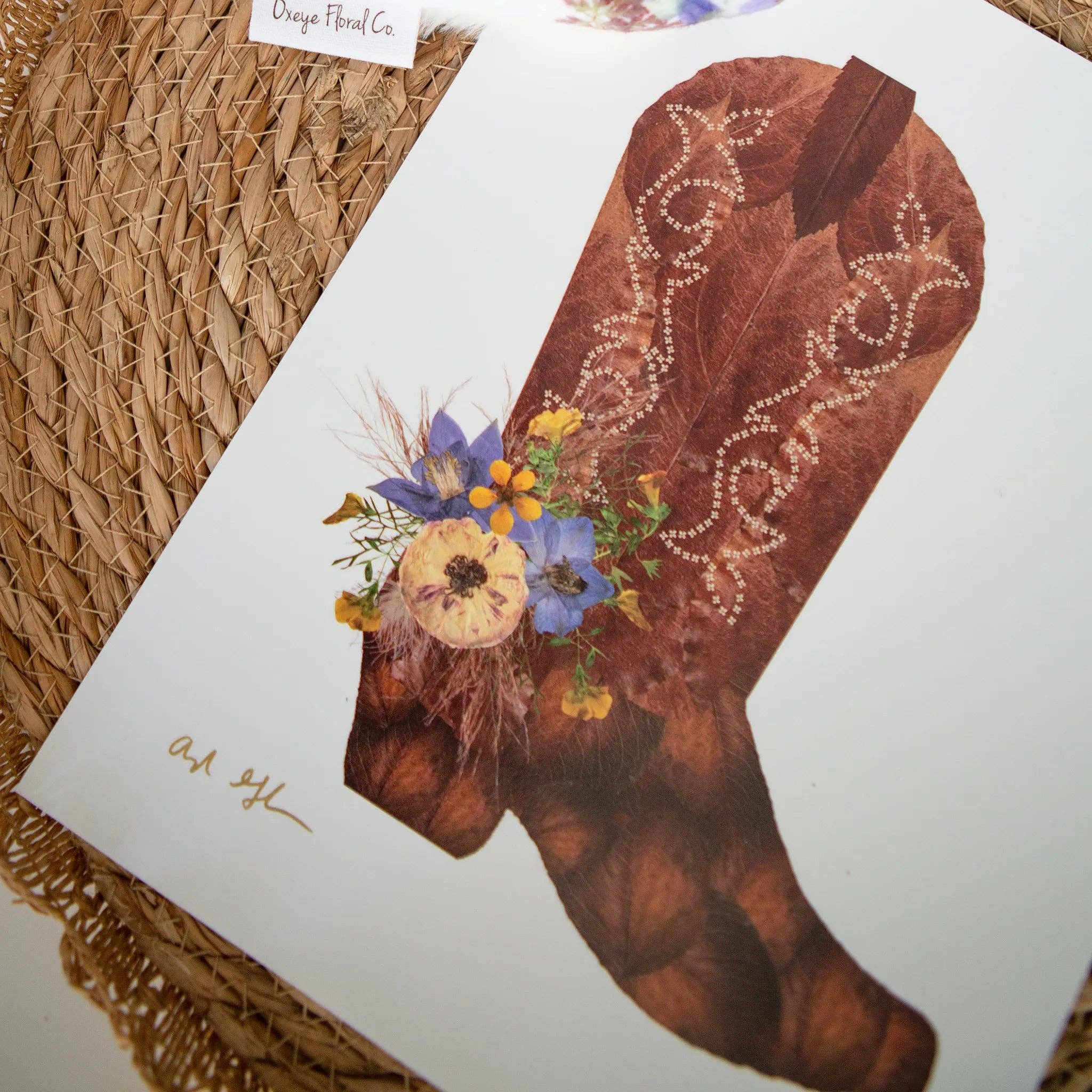 Oxeye Floral Co. - Wholesale Art Print - Cowboy Boot2