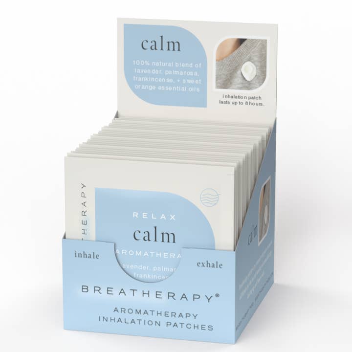 CALM Anti-anxiety Aromatherapy Inhaler Patches POS for wholesale by Breatherapy