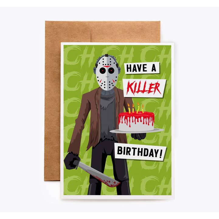 Jason Birthday Card for wholesale by Spooky Cat Press
