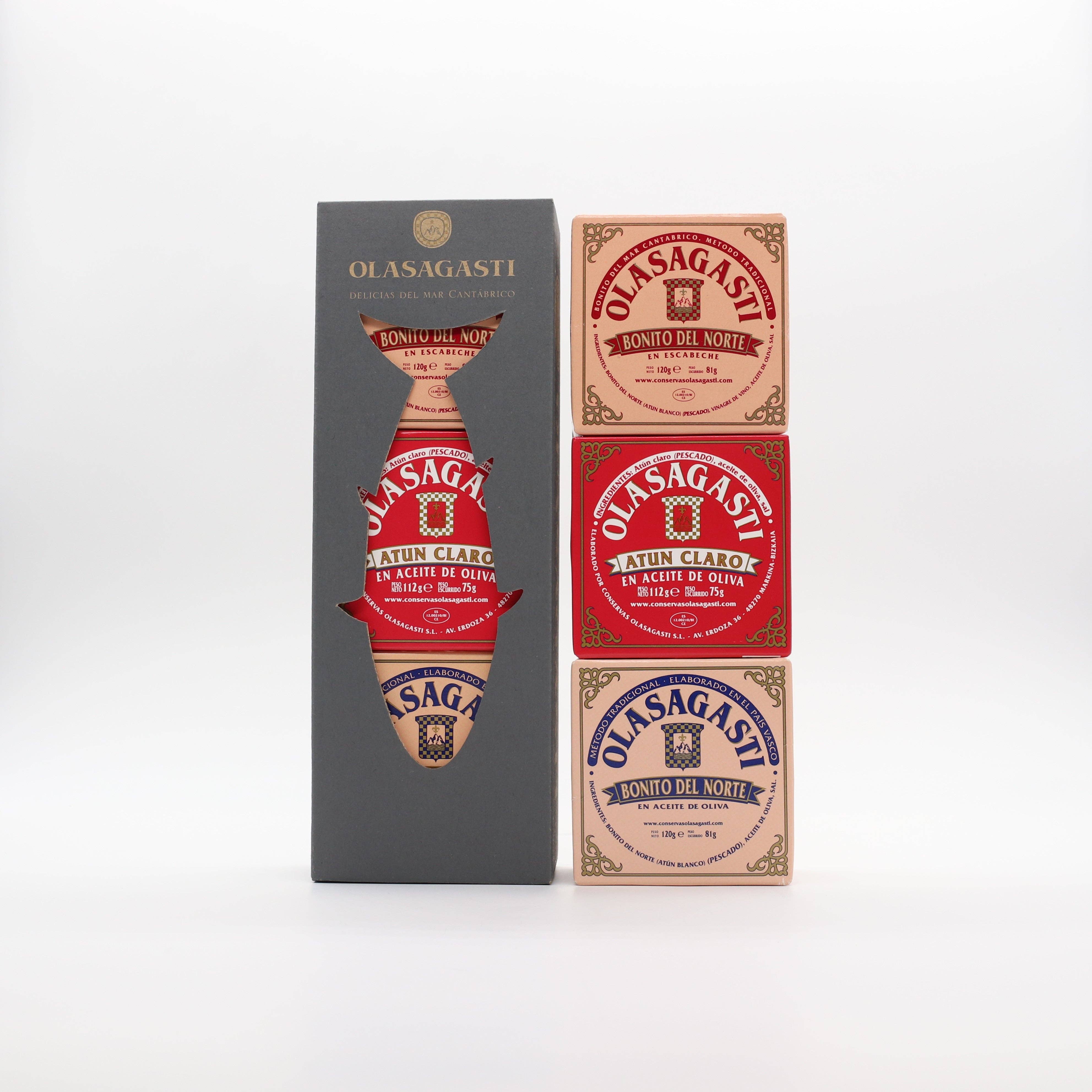 Conservas Olasagasti - Wholesale Tinned Fish - Olasagasti Classic Tunas Giftbox - 3 x 120 gr0