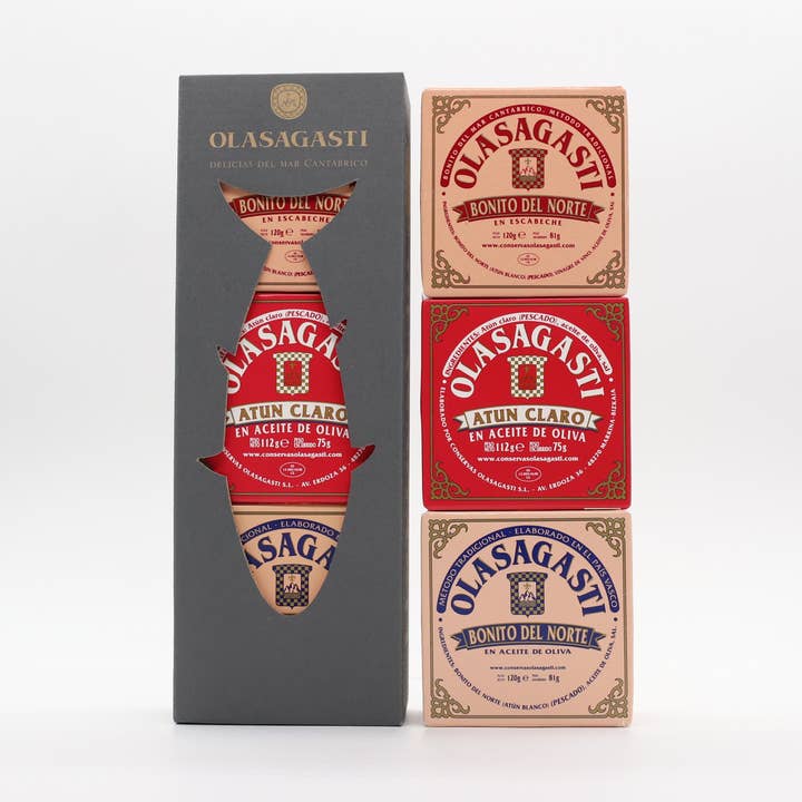 Conservas Olasagasti - Wholesale Tinned Fish - Olasagasti Classic Tunas Giftbox - 3 x 120 gr0