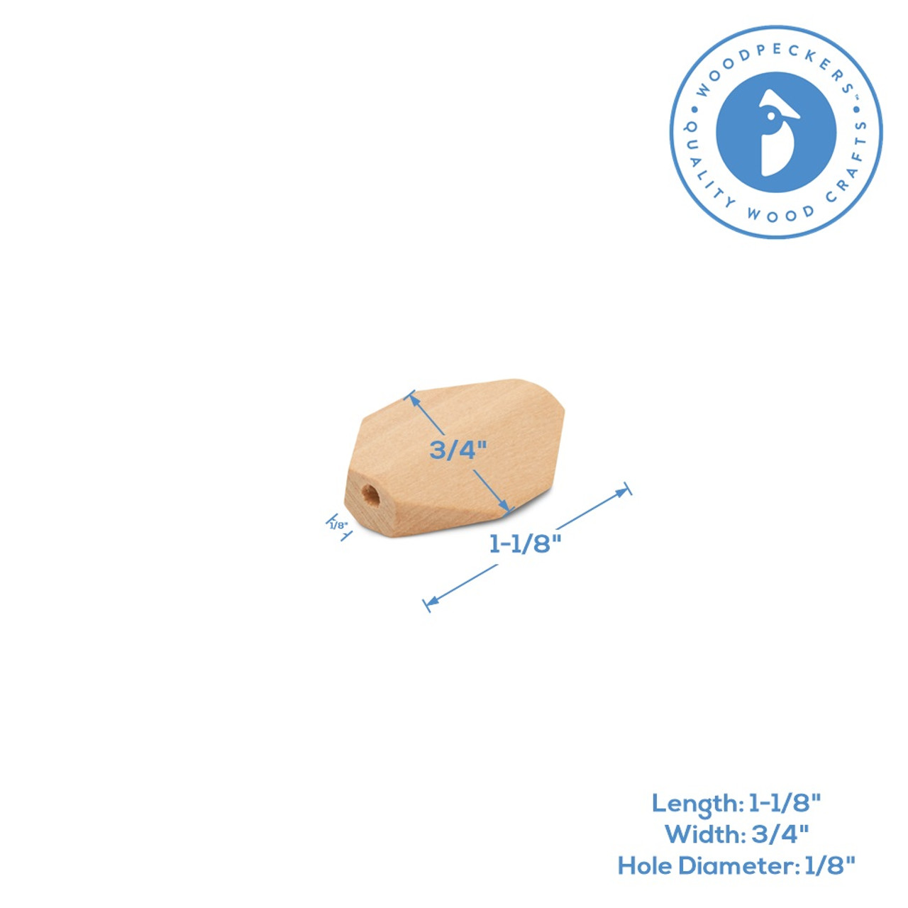 Woodpeckers Crafts - Wholesale Craft Supplies - Geometric Wooden Bead, 1"1