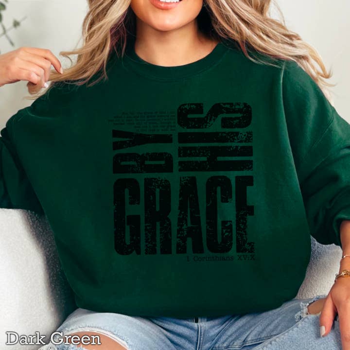 Shoppe SHC - Wholesale Graphic Sweatshirt - Women's - By His Grace Women’s Christian Graphic Sweatshirt11