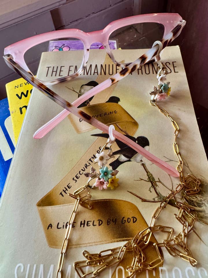 Eigenzinnige Bloemencharme Gouden Ketting Brilketting vintage voor wholesale door Jo Noelle