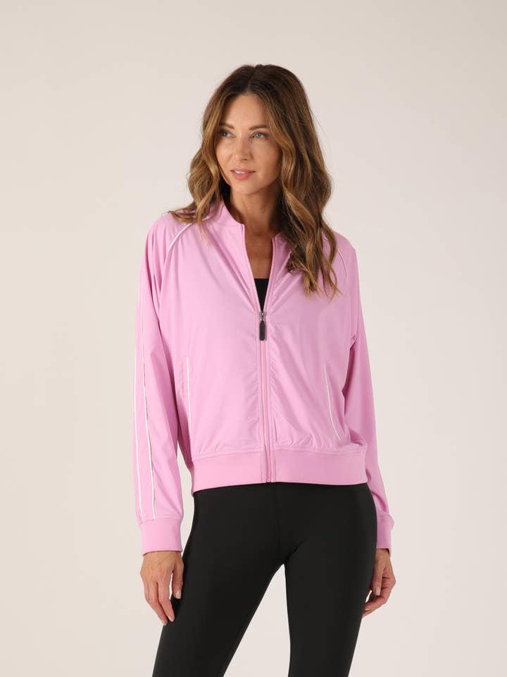 Track Mode Jacke: Wilde Orchidee/Weiß für den Großhandel von Glyder