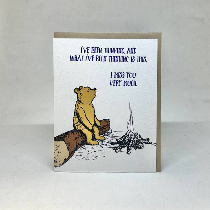 Carte I've Been Thinking - Pooh pour la vente par Big Wheel Press