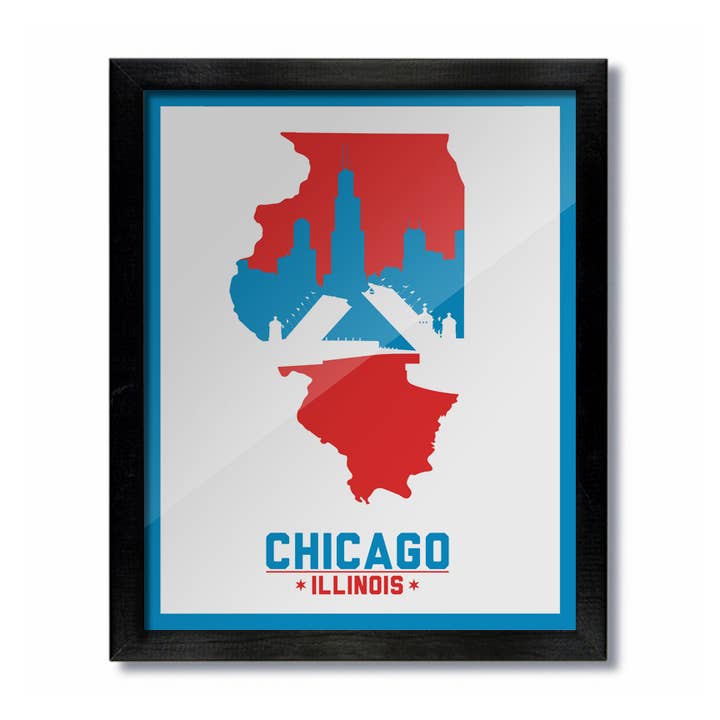 Chicago, Illinois Skyline Imprimé : Drapeau de Chicago pour la vente par D&W Elements