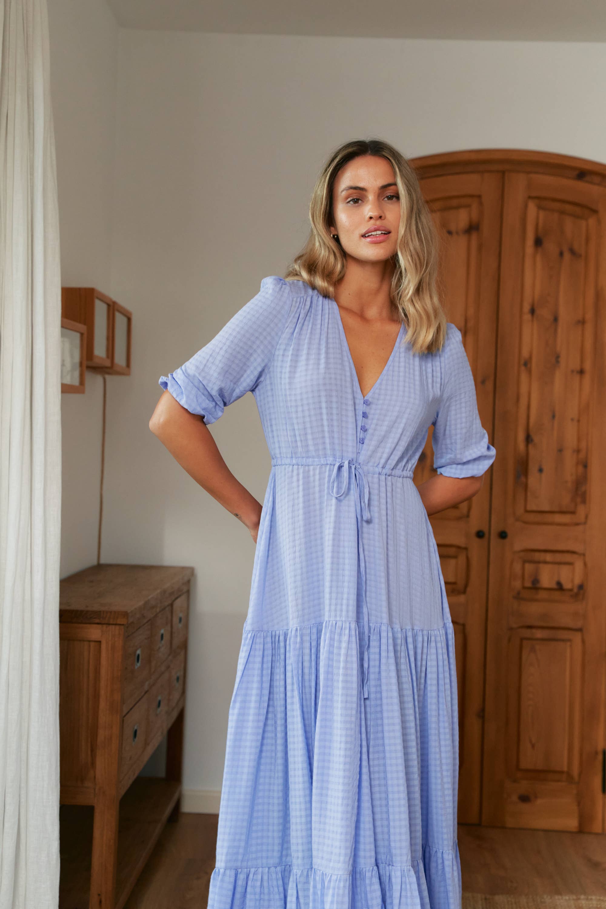 Jaase – wholesale Dress – Women's – DANICA CHECK TESSA MAXI DRESS1