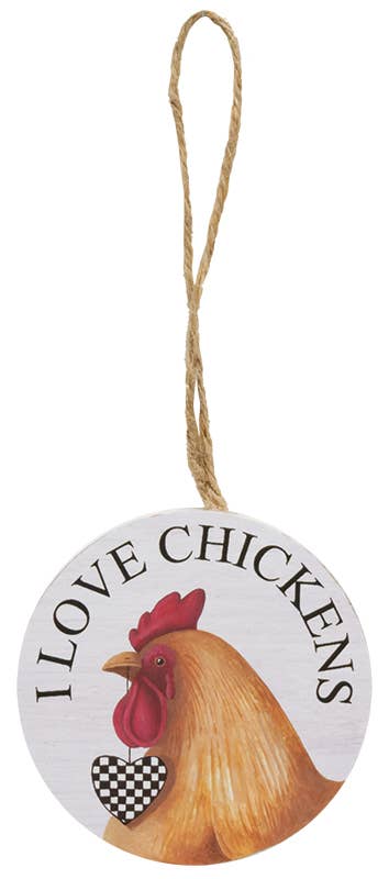 The Hearthside Collection – Großhandel Verzierungs-Set – Rundes Dekoelement mit Aufschrift „I Love Farm Animals“, 4 verschiedene2