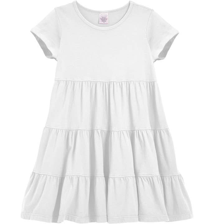Girls Short Sleeve Tiered Dress for wholesale by City Threads