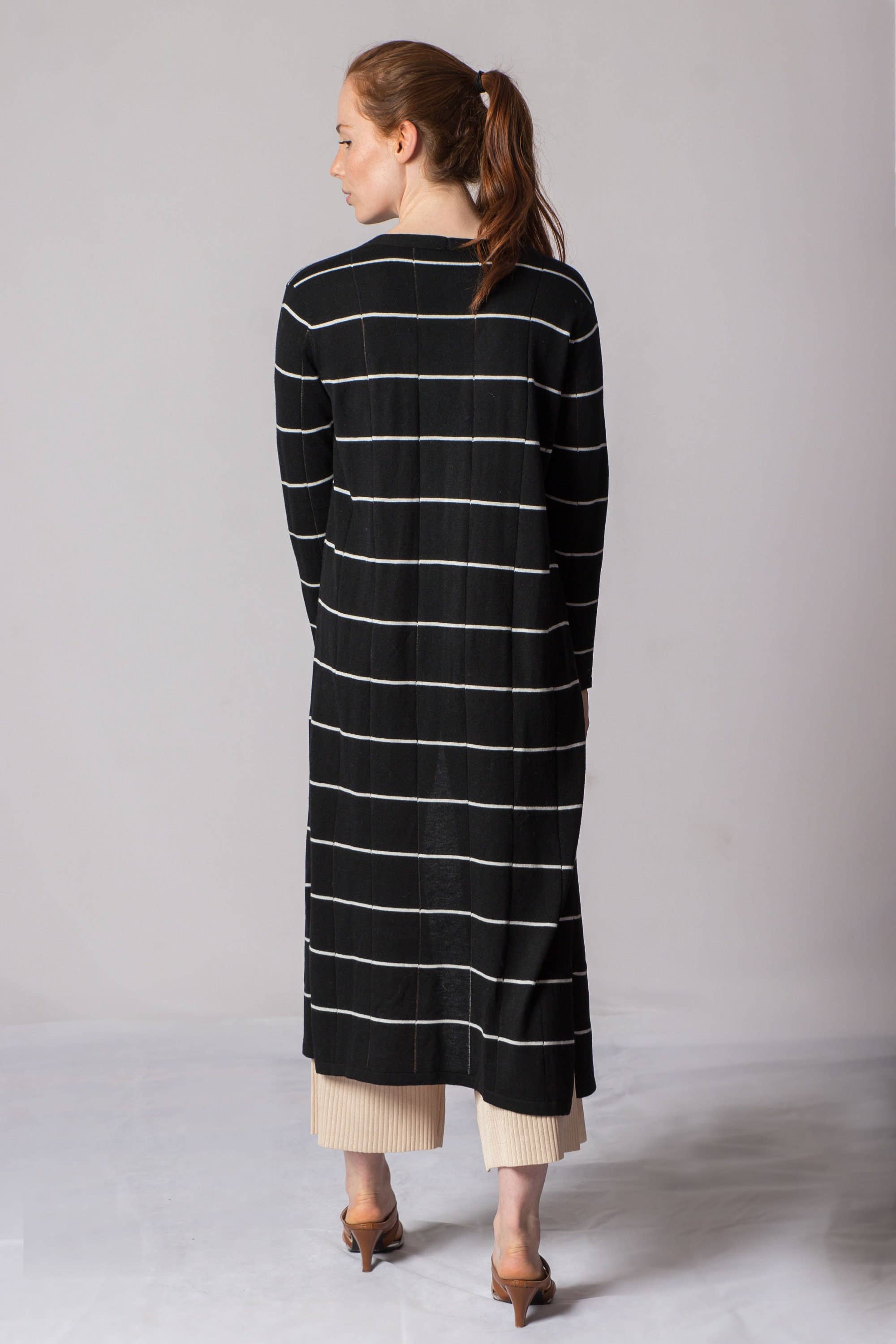 ALS Australia - Wholesale Cardigan – Women’s - Women's Striped Wool Yarn Long Cardigan3