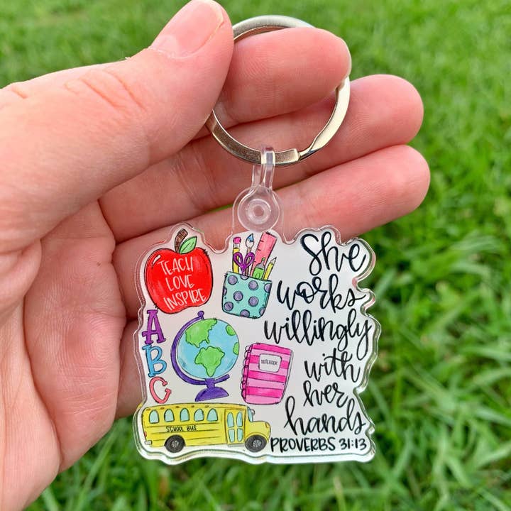Teacher Proverbs Acrylic Keychain for wholesale by Painted Skies