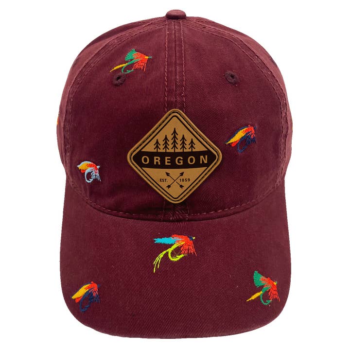 Northern Icons Creations INC - Wholesale Baseball Cap - Unisex - Oregon Fly Fishing Embroidered Baseball Cap – Outdoor Adventure Nature Travel Hat