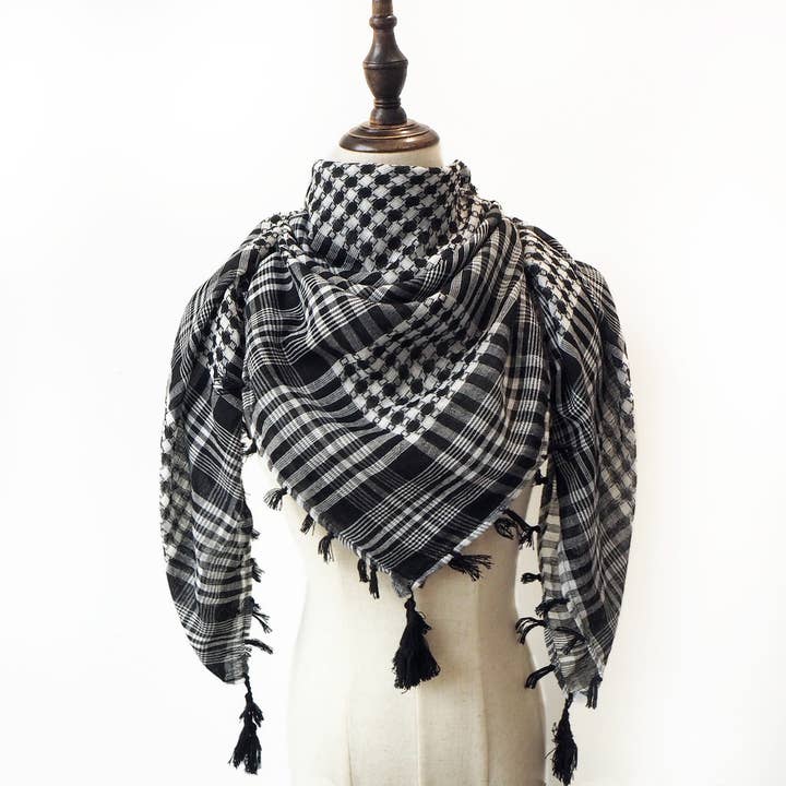Ecovear - Wholesale Scarf - Unisex - Arabesque Tactical Shemagh Scarf with Houndstooth Pattern