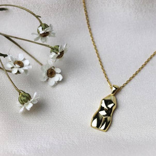 SUN AND DAY – wholesale Hänge-/berlockhalsband – 925 Sterling Sliver guldpläterad kropp hänge halsband