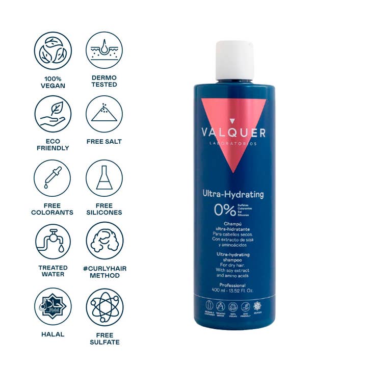 Valquer Laboratorios - Wholesale Hair Shampoo - Ultra Hydrating Zero % Shampoo for Dry Hair 400 ml3