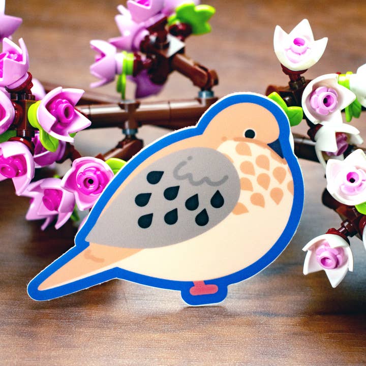 Laura Illustrates - Wholesale Phone & Laptop Stickers - Mourning Dove Vinyl Sticker | Waterproof Bird Vinyl Sticker1