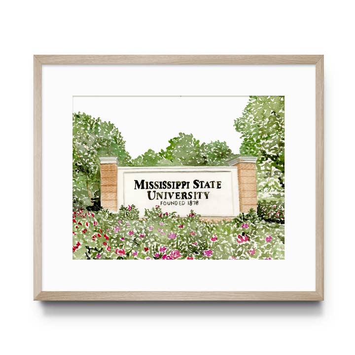 Licensed Mississippi State Sign Art Print for wholesale by Gracefully Made Art