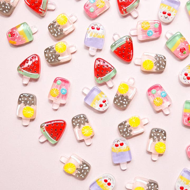 Moon Bunny - Wholesale Craft Supplies - Clear summer fruit popsicles (4 pcs)6