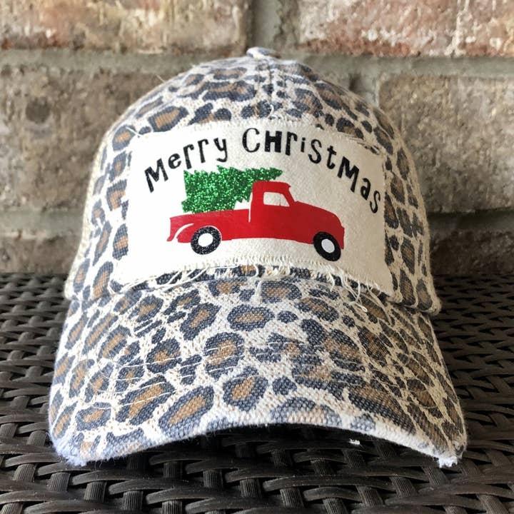 “Christmas Truck” Hat – Red Truck with Tree Hat for wholesale by BohoGroove