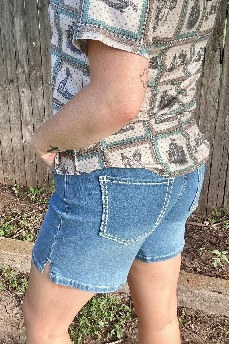 Sterling Kreek - Vente Short – femme - Short en jean long cousu4