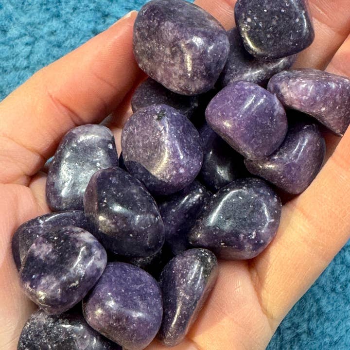 Elf Kendal Hippies - Wholesale Spiritual Stone/Crystal - Lepidolite dark purple 15-25mm tumbled stone 0.6-1inch gem1