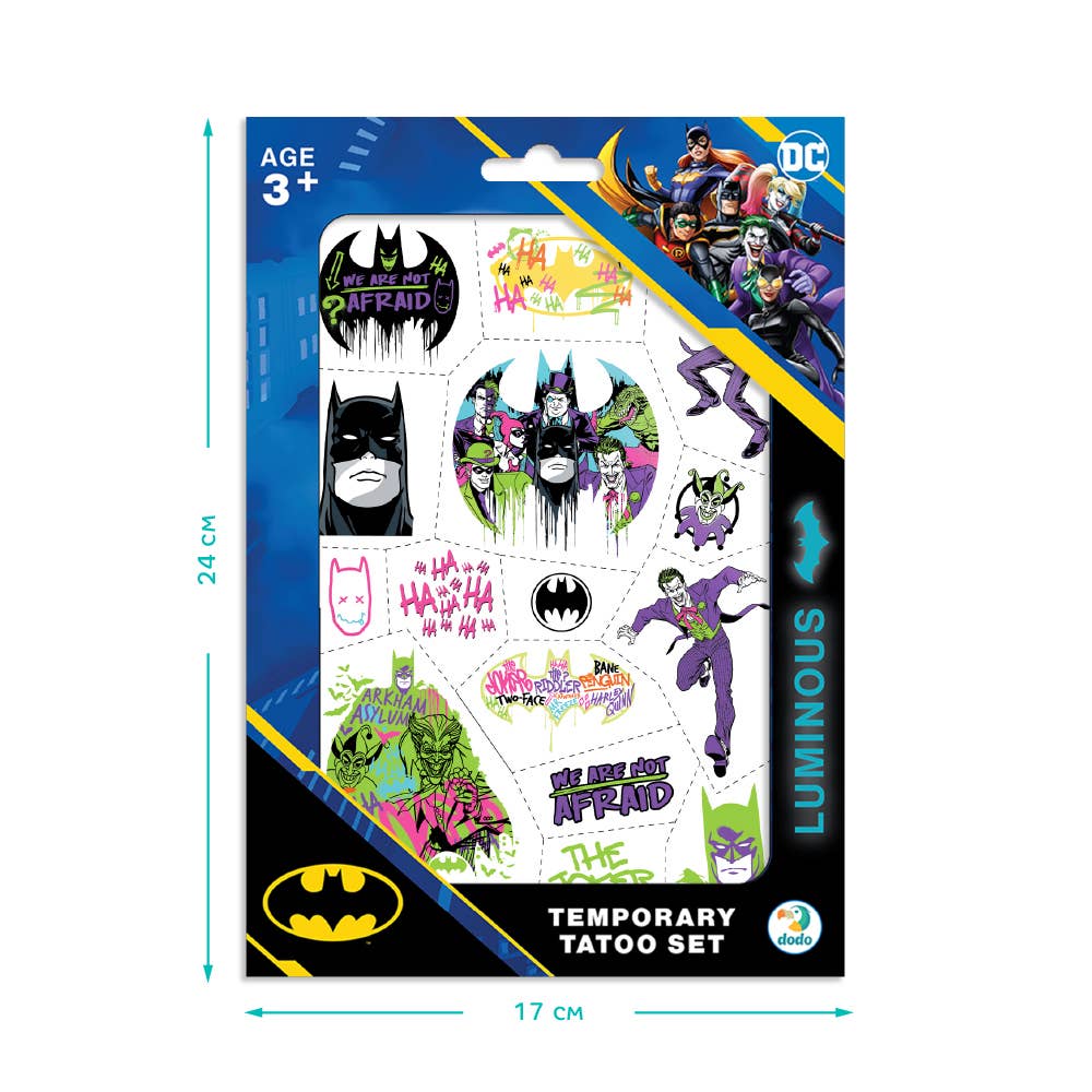 DoDo Brand - Vente Tatouage temporaire – enfant - Set de tatouage lumineux temporaire pour enfants The Batman4