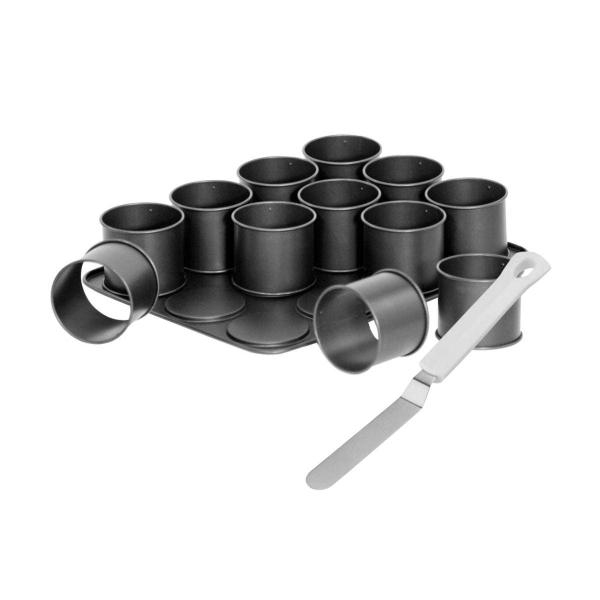 Zenker - Wholesale Cake Decorating Kit - Zenker Black Metallic mini cake baking sheet and icing spatula0
