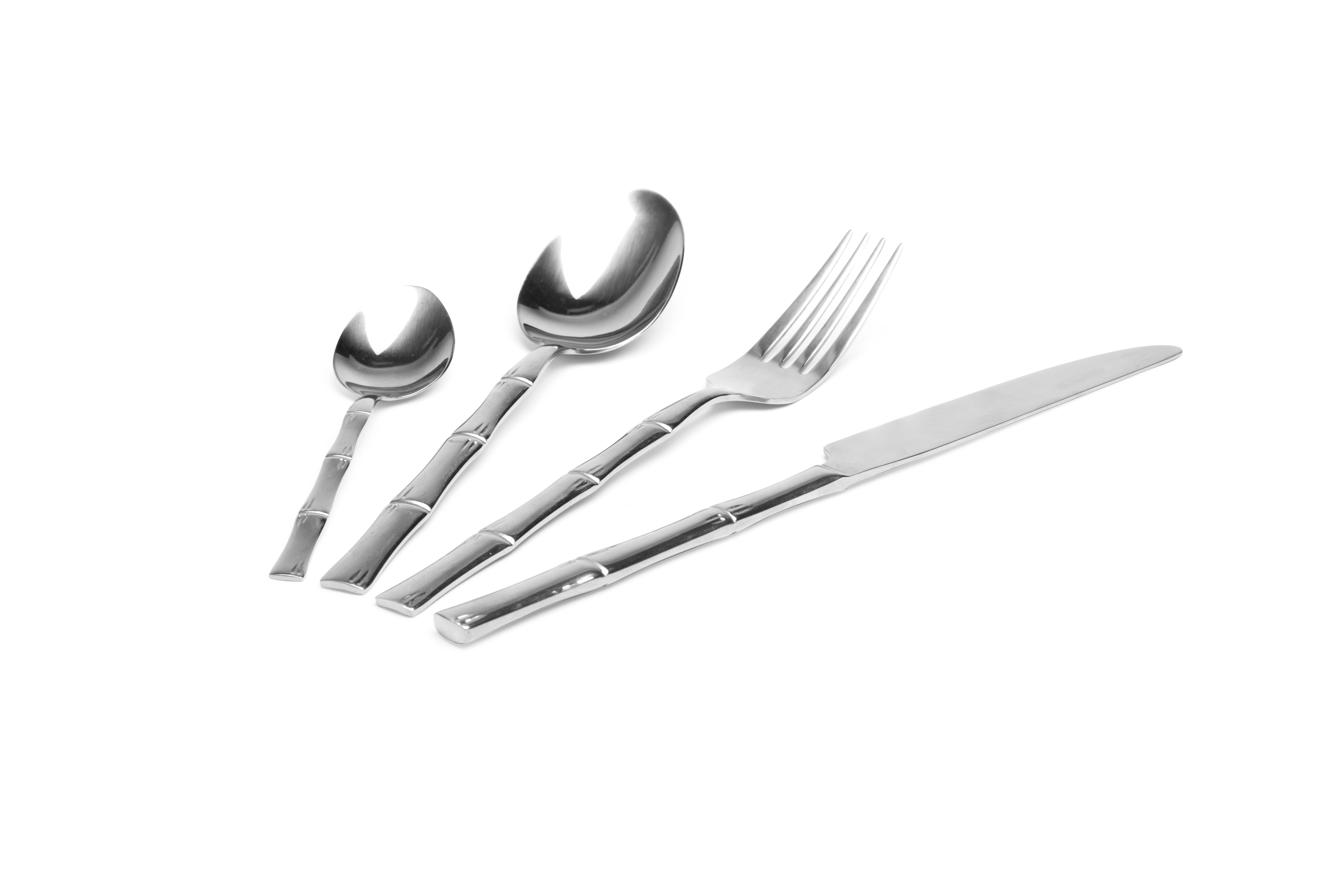 24-Piece Bamboo Steel Cutlery Set for wholesale on Faire1