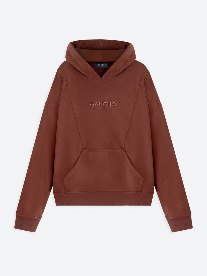 Sweat à capuche en coton doux couleur bison pour la vente par Gaucho - Buenos Aires