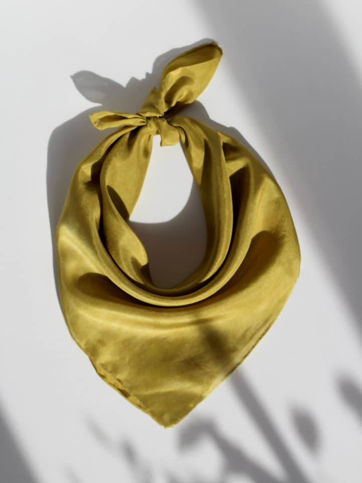 Silk Scarf- Naturally Dyed - Olive for wholesale by Marram