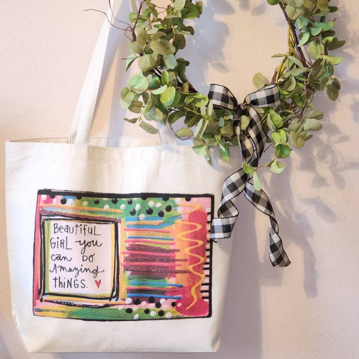 Beautiful Girl Tote for wholesale by Julie Abbott Art