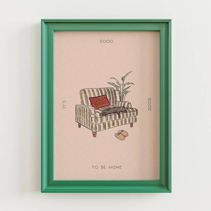 It's So Good To Be Home Cat Print for wholesale by Pink Giraffe Print Co