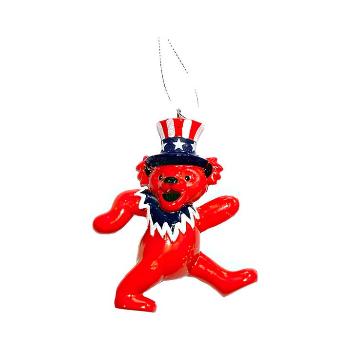 Gypsy Rose - Wholesale Ornament - Grateful Dead Bear with Uncle Sam Hat Ornament