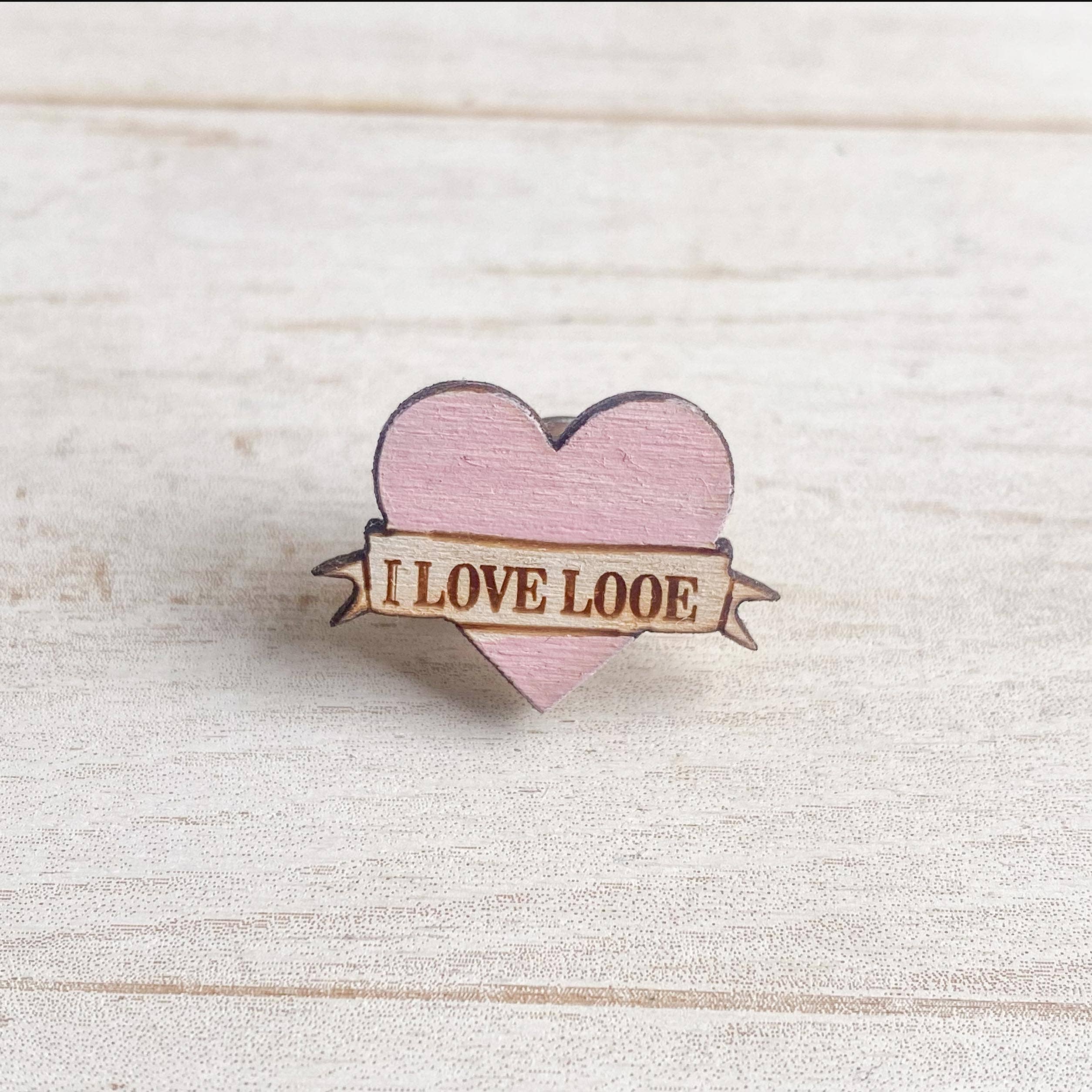 Gorgeous Little Bits Ltd – wholesale Brooch – Mini Pink Heart Custom Personalised Pin Badge Brooch