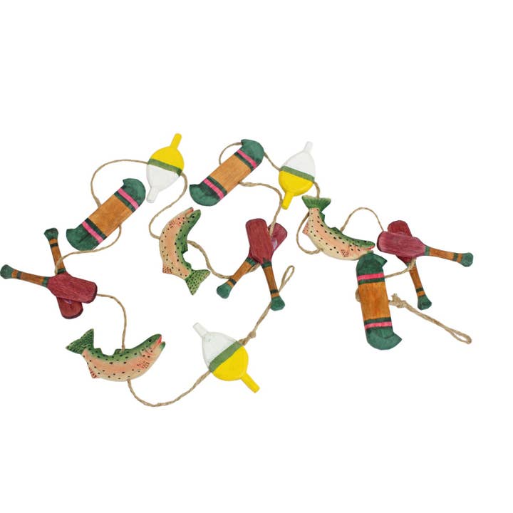 Beachcombers - Wholesale Bunting/Garland - SALE Christmas Fish & Oars Wood Garland