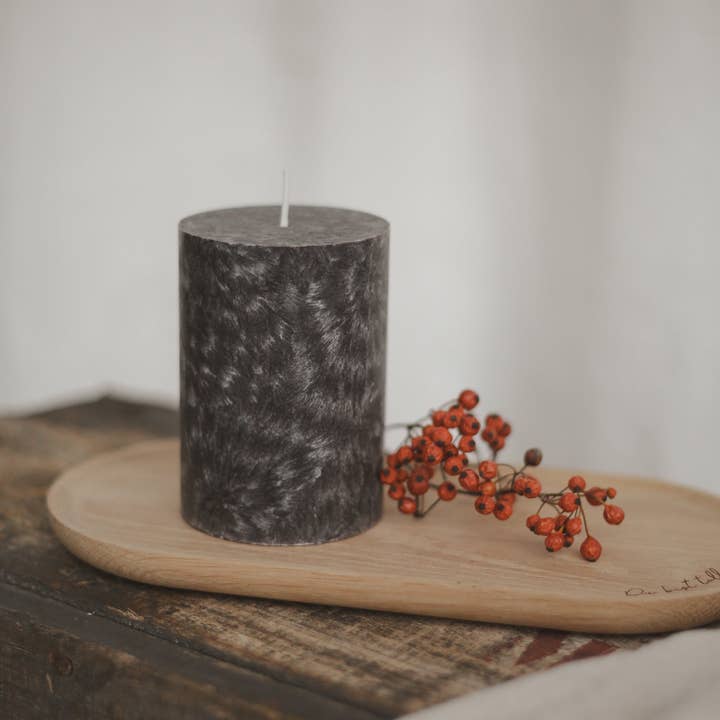 Eulenschnitt - Wholesale Pillar Candle - Olive block candle 70x100 black (VE = 6 pcs)2