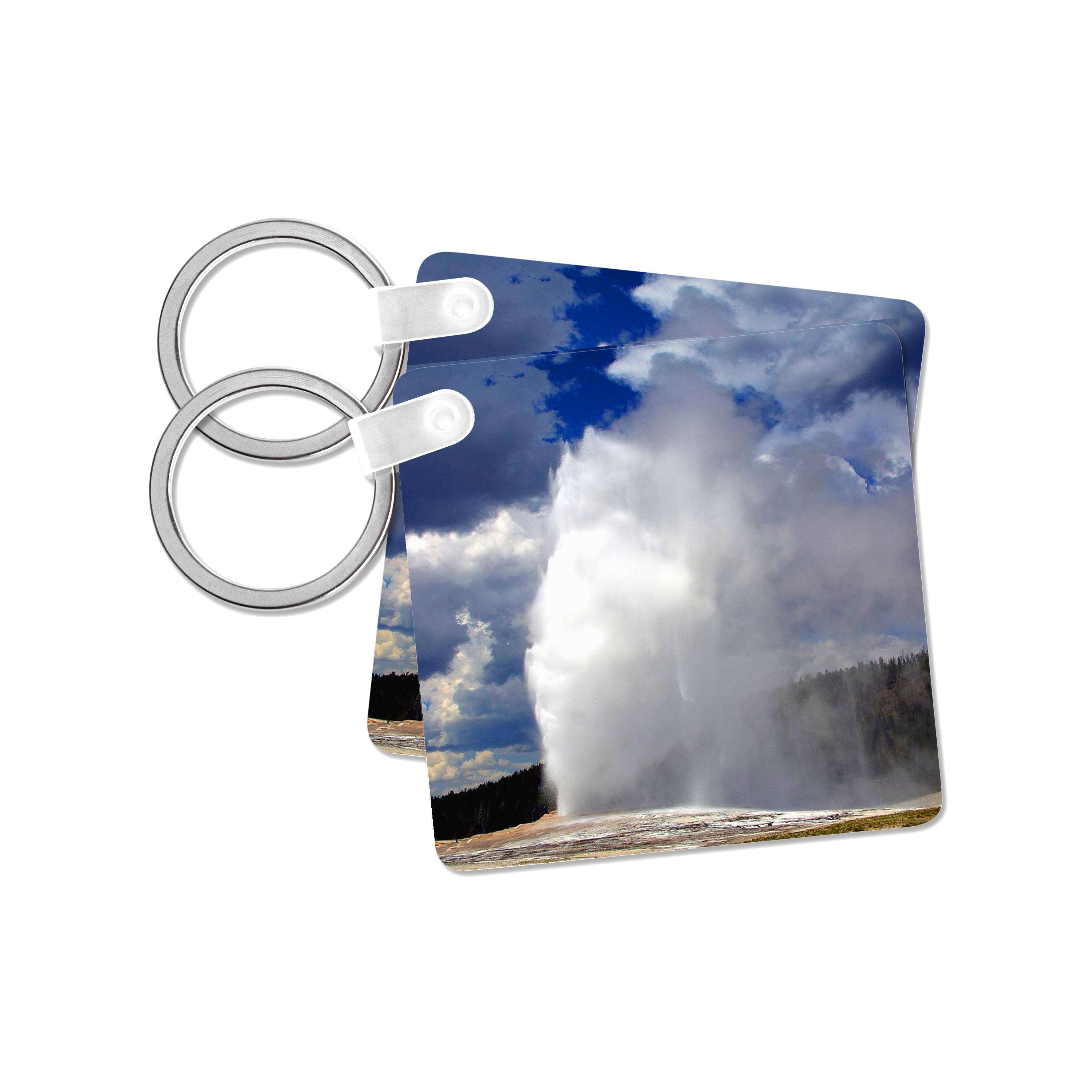 3dRose - Wholesale Keychain - Unisex - 3dRose, Old Faithful Geyser Yellowstone National Park, Key Chain