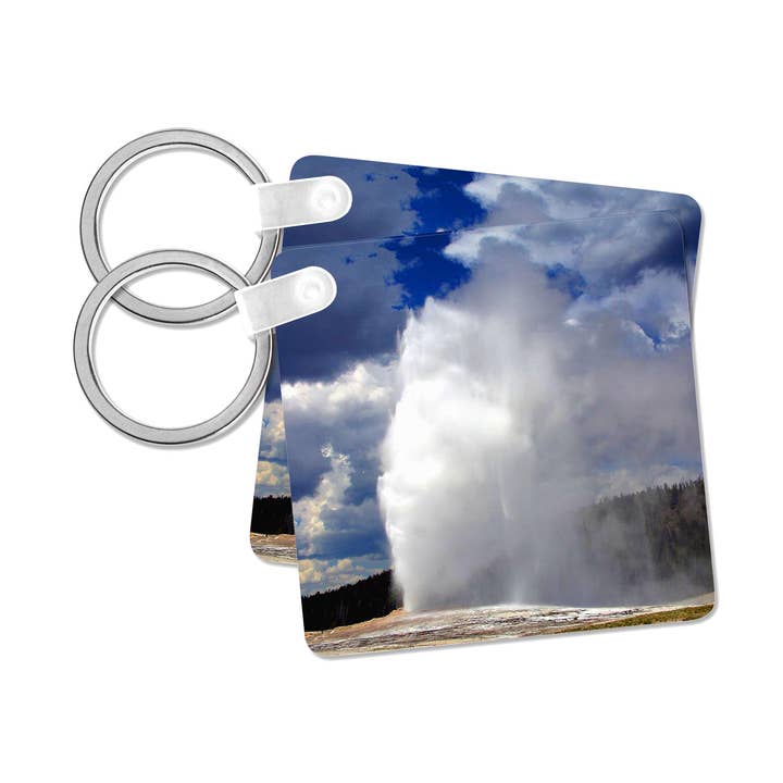 3dRose - Wholesale Keychain - Unisex - 3dRose, Old Faithful Geyser Yellowstone National Park, Key Chain0