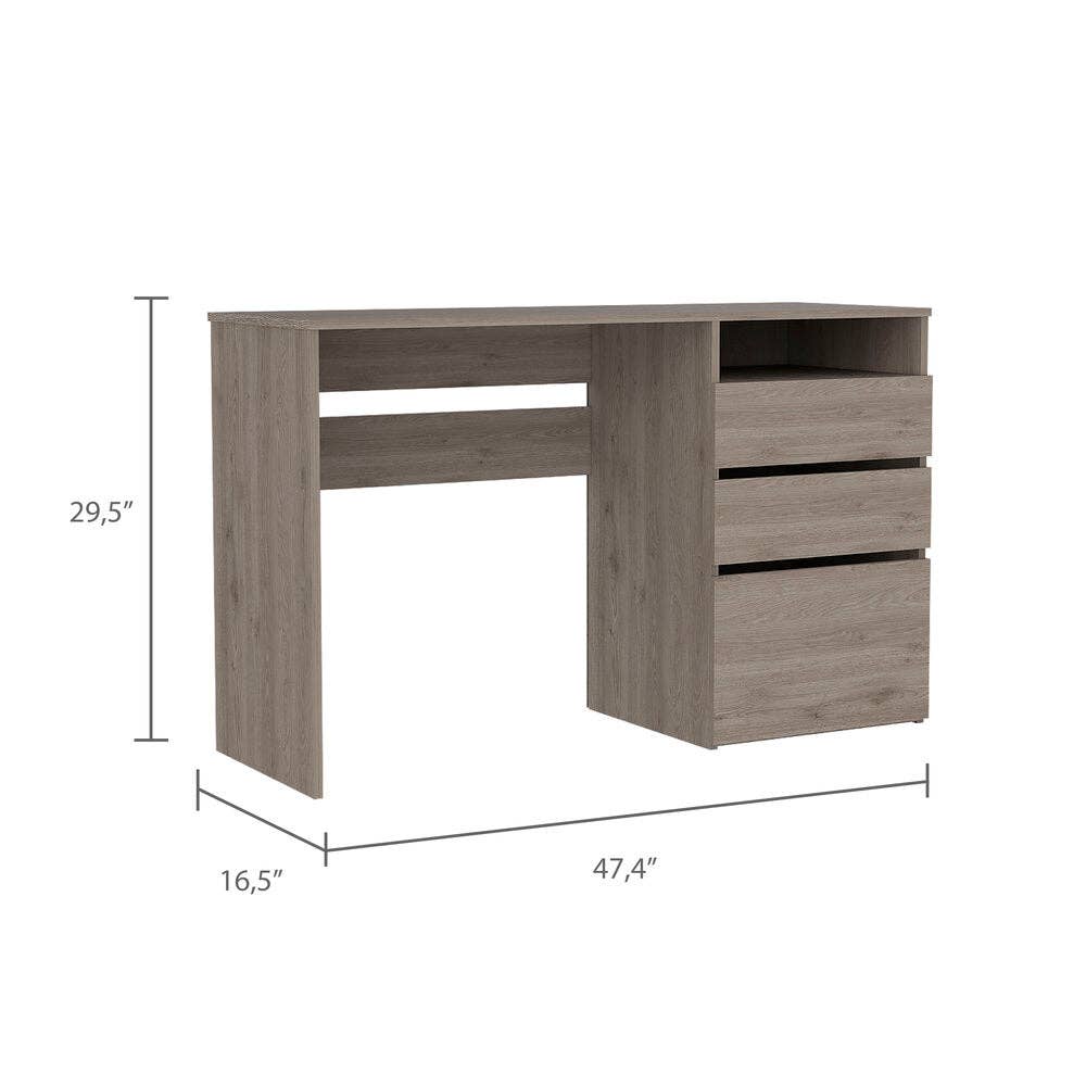 Depot E-Shop - Wholesale Desk Set - Kenai Three Drawers Computer Desk, One Shelf15