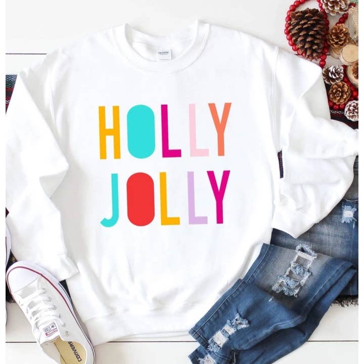 Holly Jolly Christmas Graphic Tee Or Sweatshirt for wholesale by Ashton Grove Ltd Co