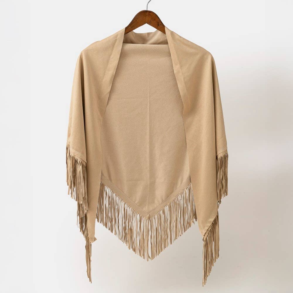Collections by Fame Accessories - Venta al por mayor Poncho - Mujer - Chal de Flecos Boho Occidental5