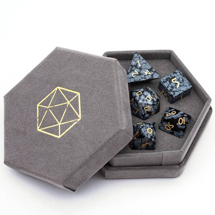 Geek Therapeutics - Wholesale Dice - Snowflake Gemstone Dice Set