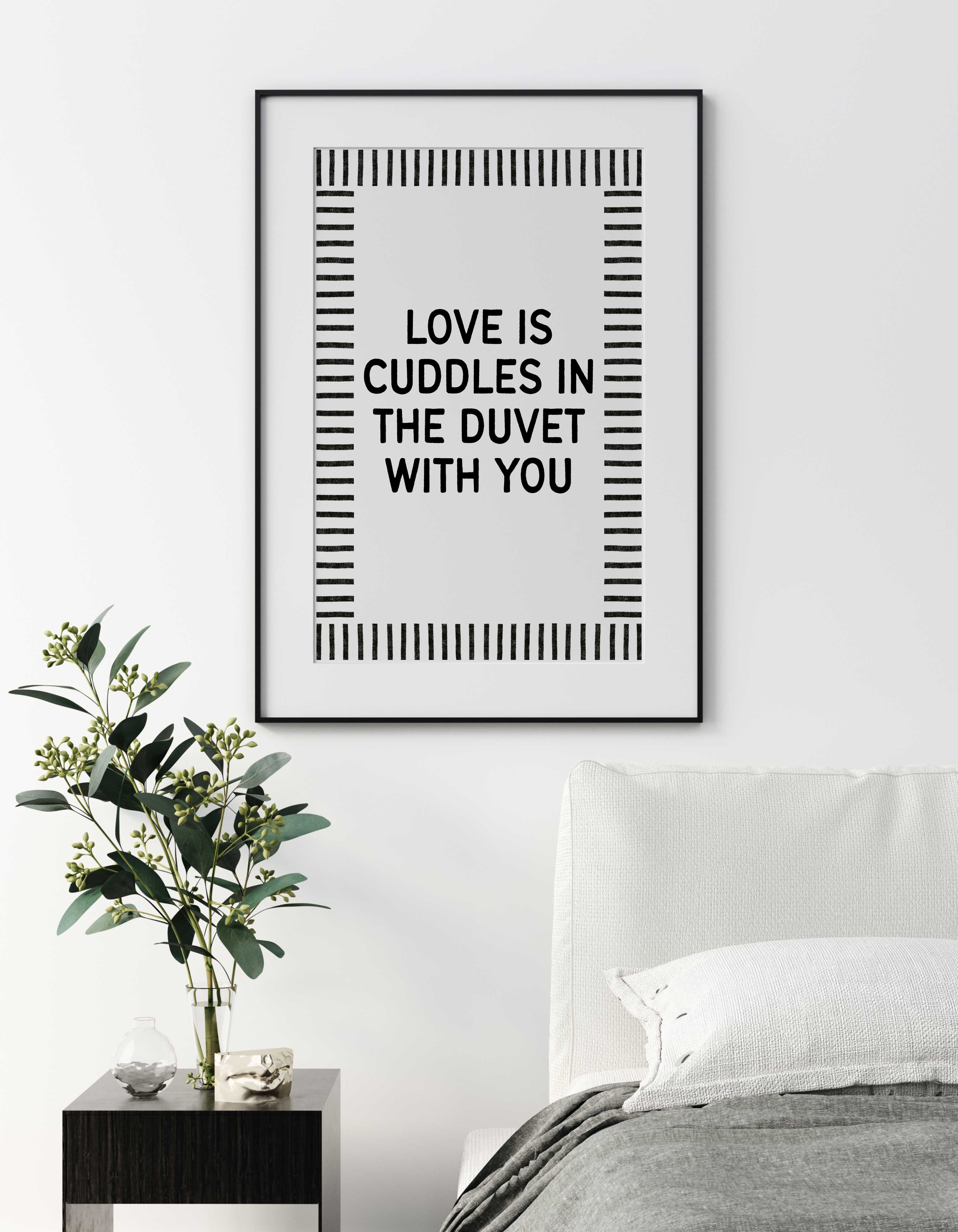 D'LUXE PRINTS - Wholesale Art Print - Love Is Cuddles in the Duvet Print1