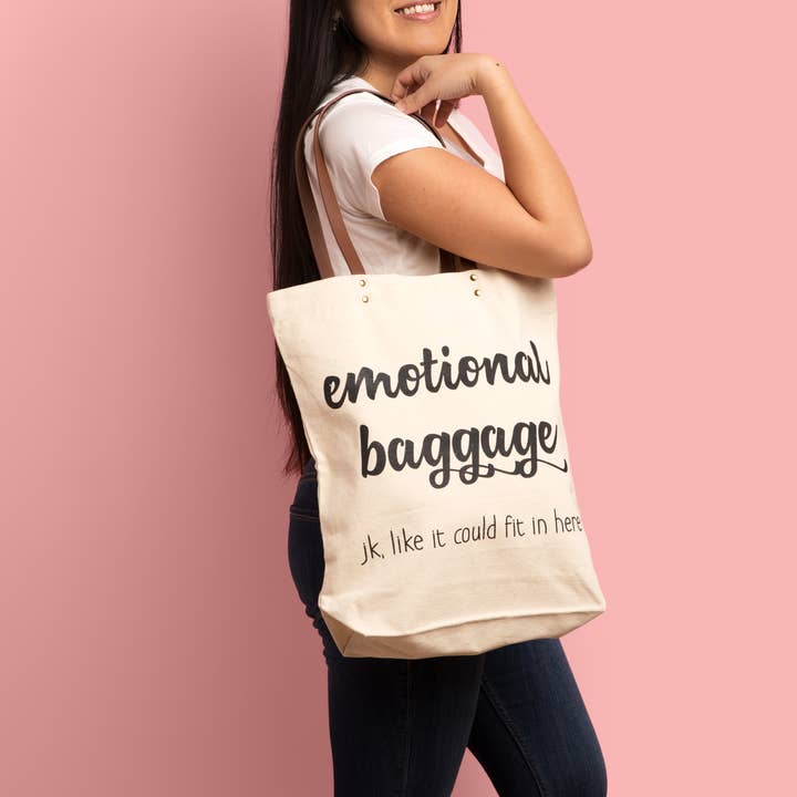 FUN CLUB - Wholesale Tote Bag - Women's - Emotional Baggage Tote Bag (grocery, unique, canvas, leather