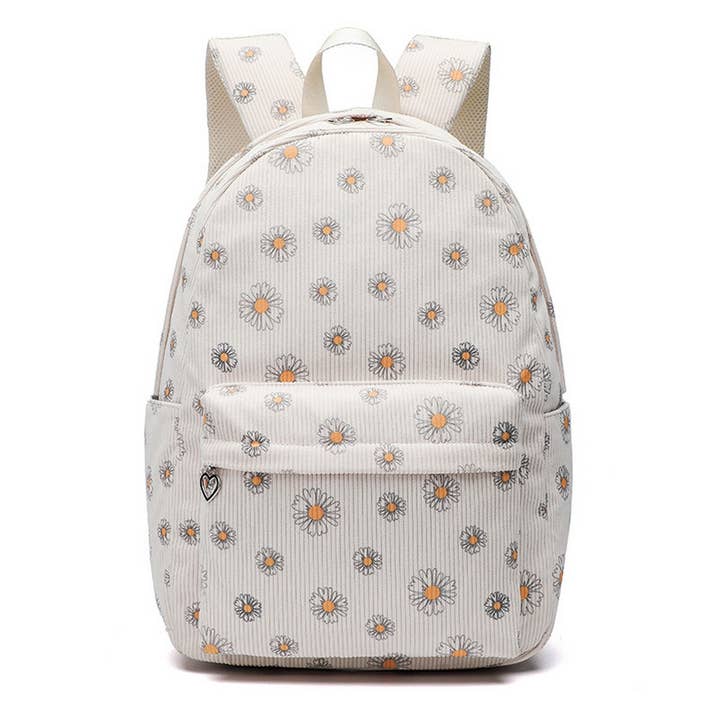 Corduroy Floral Backpacks for School Girls – Large_CWAB5386 for wholesale by ACCITY