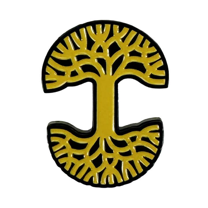 Yellow Oaklandish Logo Enamel Pin for wholesale on Faire1