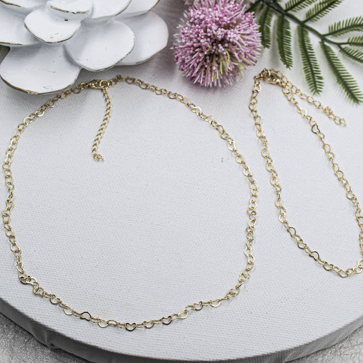 Heart Intertwined Choker & Anklet Set for wholesale by Cherie by Cherie