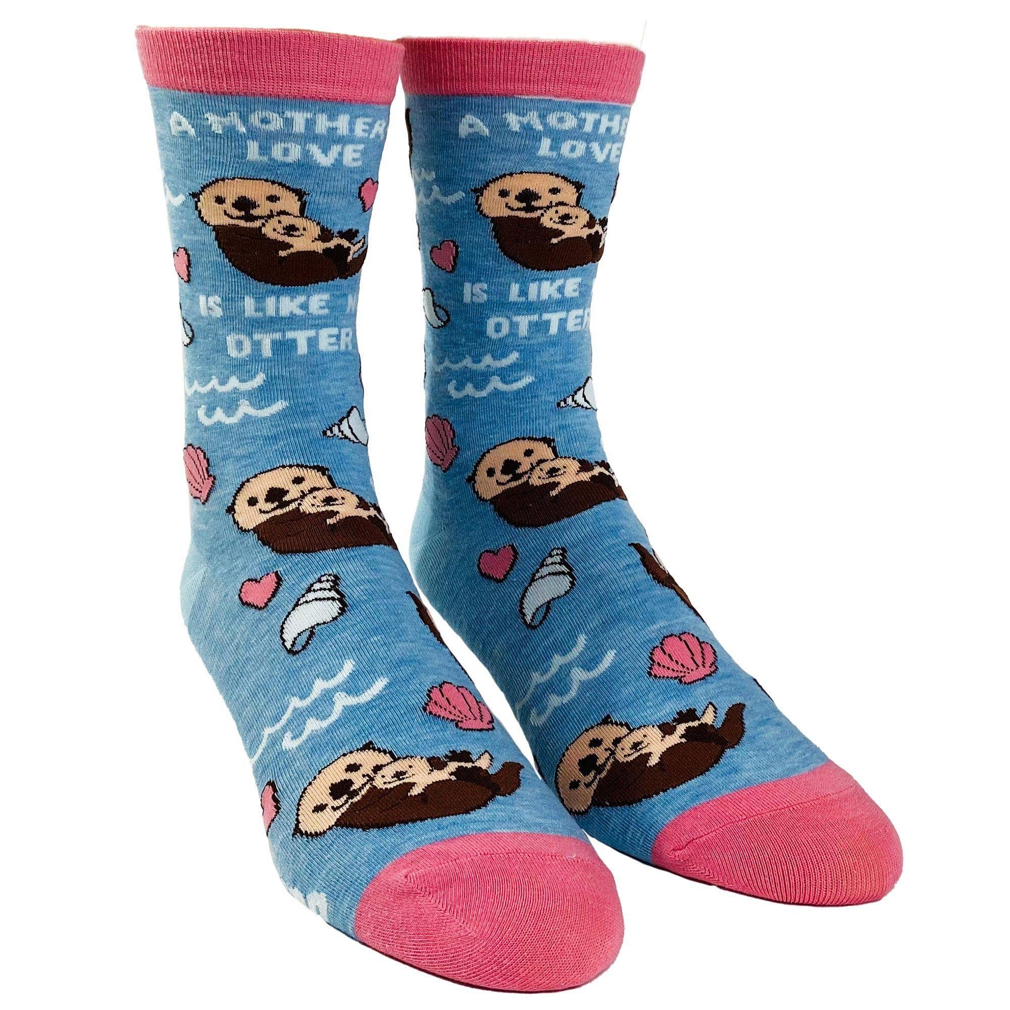 Blue A Mother's Love Is Like No Otter Socks Cute Animal Sock for wholesale on Faire1